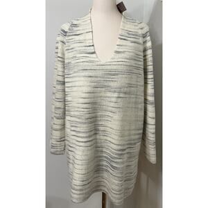 NEW J.Jill Pure Jill Soft Tunic Ribbed Vneck Sweater Shirt Top Size XL Msrp $99